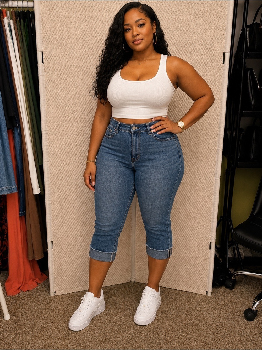 57. d.jeans Recycled Denim High Waist Capri NWT